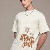 The Roadster Life Co. Pure Cotton Typography Printed Relaxed Fit T-shirt