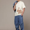 The Roadster Life Co. Pure Cotton Typography Printed Relaxed Fit T-shirt