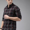 The Roadster Lifestyle Co Men Black & Red Regular Fit Checked Casual Shirt