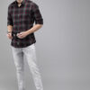 The Roadster Lifestyle Co Men Black & Red Regular Fit Checked Casual Shirt