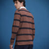 The Roadster Lifestyle Co. Men Striped Polo Collar Pure Cotton T-shirt