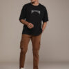 The Roadster Lifestyle Co. Oversized Fit Printed Drop-Shoulder Sleeves Pure Cotton T-shirt