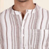 THE SOUL PATROL Men Striped Recycled Cotton Mandarin Collar Short Kurta