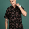 TIGER SNAKE Men Comfort Fit Abstract Printed Spread Collar Cotton Casual Shirt