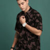 TIGER SNAKE Men Comfort Fit Abstract Printed Spread Collar Cotton Casual Shirt