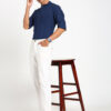 Turtle Band Collar Relaxed Slim Fit Linen Cotton Formal Shirt
