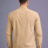 UNITED DENIM Cotton Band Collar Beige Shirt
