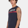 U.S. Polo Assn. Men Blue & White Brand Printed Cotton Lounge T-shirt