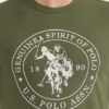 U.S. Polo Assn. Men Olive Green Printed Pure Cotton Lounge T-shirt