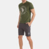 U.S. Polo Assn. Men Olive Green Printed Pure Cotton Lounge T-shirt