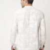 VASTRADO Dotted Leaf Printed Band Collar Cotton Straight Short Kurta