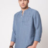 VASTRADO Men Carolina Blue Chalk Striped Kurta