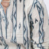 VASTRADO Men Chevron Striped Mandarin Collar Pure Cotton Fusion Short Kurta