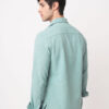 VASTRADO Men Classic Slim Fit Green Slub Textured Shirt