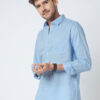 VASTRADO Men Classic Slim Fit Solid Cutaway Collar Cotton Casual Shirt