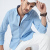 VASTRADO Men Classic Slim Fit Solid Cutaway Collar Cotton Casual Shirt