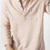 VASTRADO Striped Band Collar Cotton Straight Short Kurta