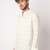 VASTRADO Wildflower Printed Band Collar Cotton Straight Kurta