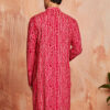 VASTRAMAY Bandhani Printed Mandarin Collar Straight Kurta