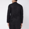 VASTRAMAY Men Black Solid Linen Straight Kurta