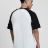VEIRDO Men Typography Printed Raglan Sleeves Oversized Pure Cotton T-shirt