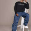 WROGN Brand Logo Printed Oversized Sweatshirt