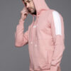 WROGN Men Pink Printed Hooded Pullover Sweatshirt