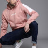 WROGN Men Pink Printed Hooded Pullover Sweatshirt